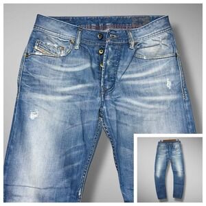 Diesel Jeans Mens 29x29 Rombee-XT Slim Carrot Leg 3D Faded Whiskered Italy NICE